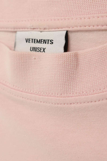 VETEMENTS Unicorn Print Cotton T-Shirt Pink Size M