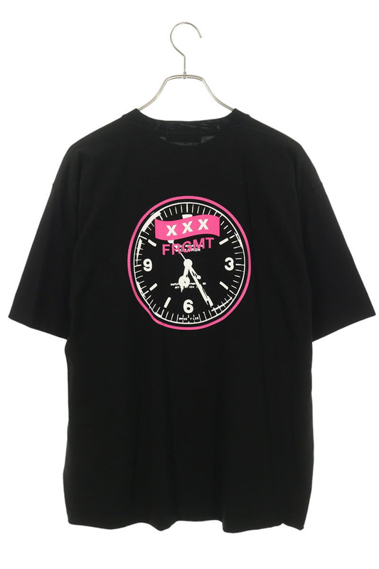 fragment design x GOD SELECTION XXX x Fragment Logo T-Shirt Black/Pink Size L