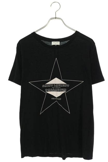 SAINT LAURENT PARIS Palladium Star T-Shirt Black Size S