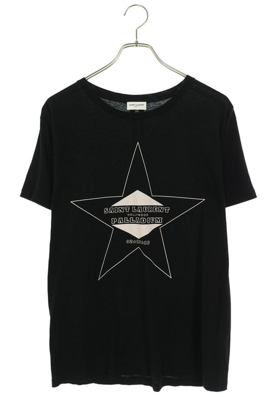 SAINT LAURENT PARIS Palladium Star T-Shirt Black Size S