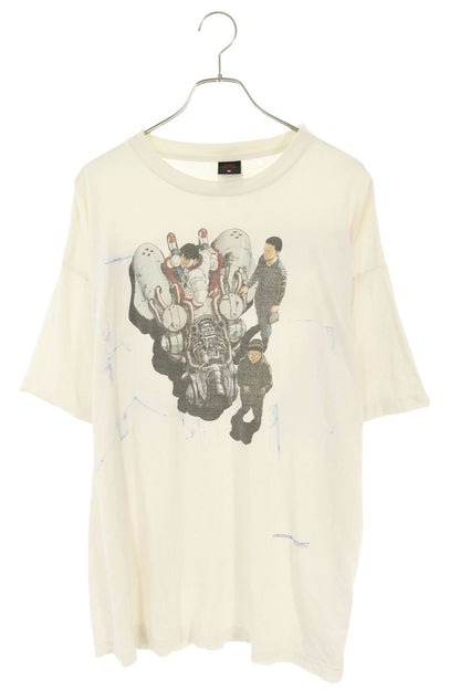 SAINT MICHAEL Anime Print Vintage T-Shirt White Size XXL