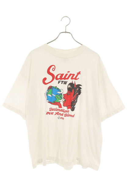 SAINT MICHAEL Devil Print Vintage T-Shirt White Size XL