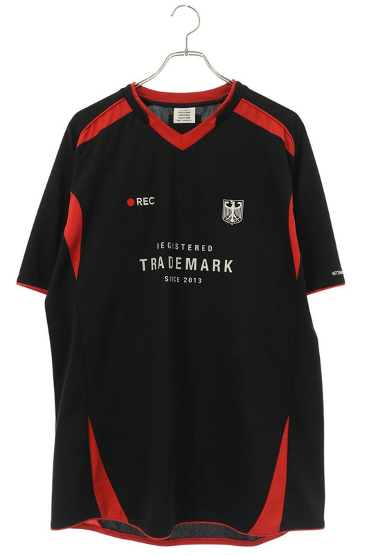 VETEMENTS 26SS Football T-Shirt Black/Red Polyester Size XS