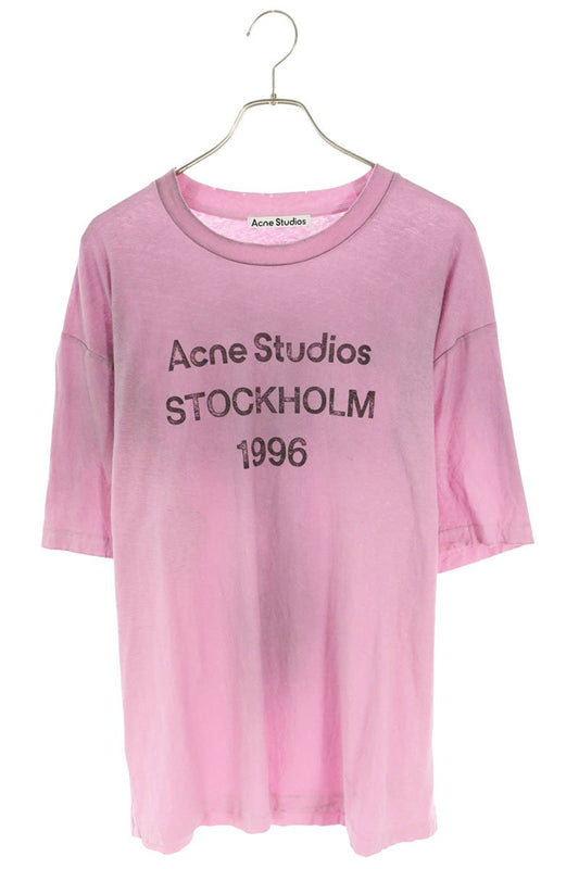 ACNE STUDIOS Logo Print Vintage Relaxed T-Shirt Pink Size M