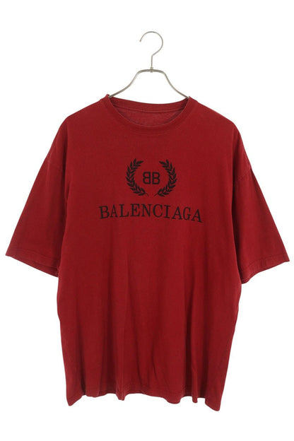 BALENCIAGA 556148 TDV51 Front Logo Print T-Shirt Size XS