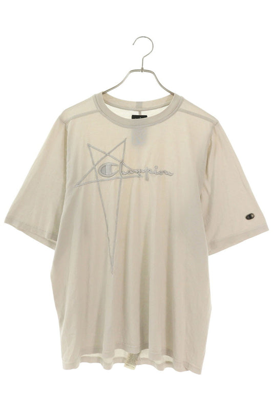 Champion x Rick Owens 21SS Cotton Logo Embroidered T-Shirt Size S