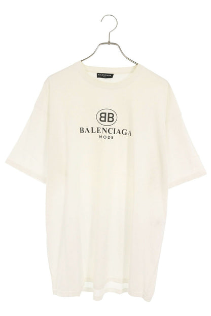 BALENCIAGA White BB Logo Print T-Shirt Size M