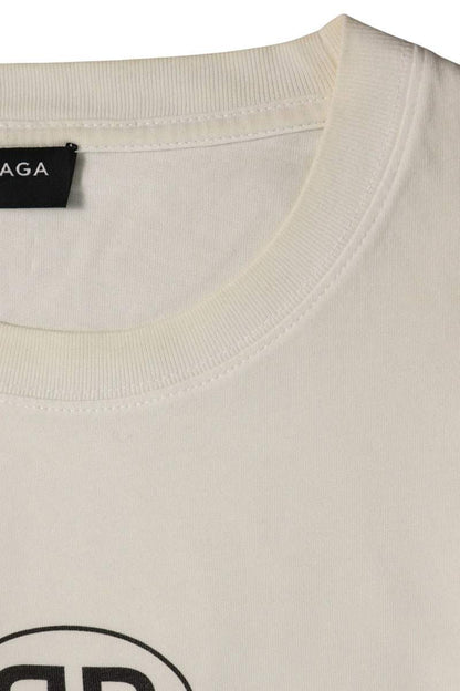 BALENCIAGA White BB Logo Print T-Shirt Size M