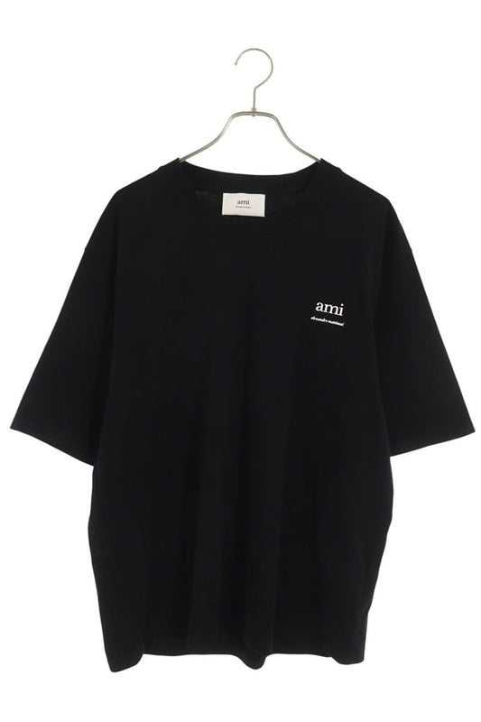 AMI Alexandre Mattiussi Logo Print Black Cotton T-Shirt Size XL