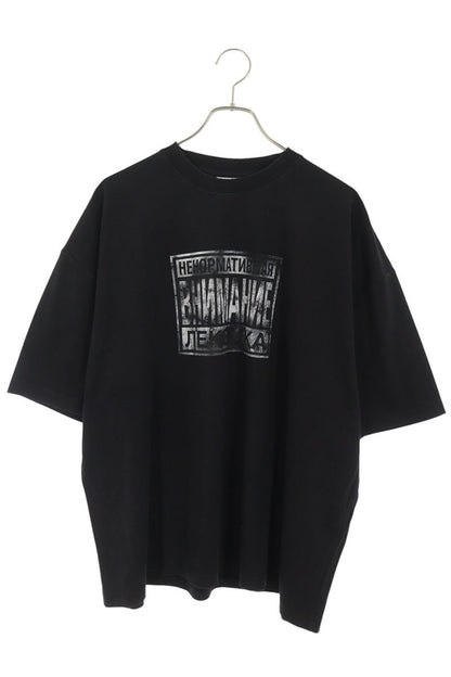 VETEMENTS Graphic Print Cotton T-Shirt Black Size M