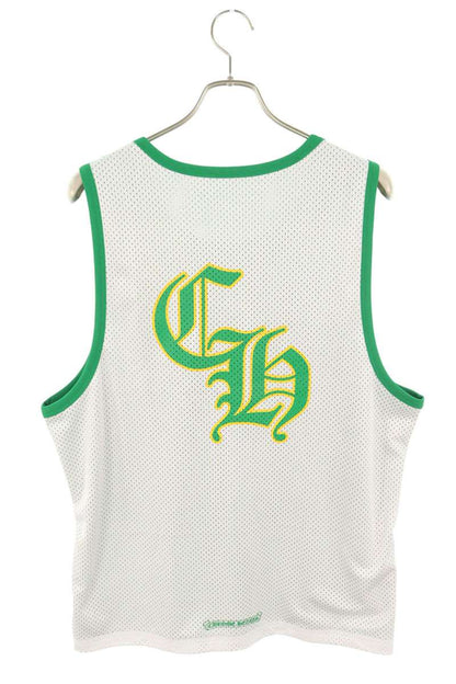 Chrome Hearts MESH WARM UP JERSEY CH Logo Print Tank Top Green Size M