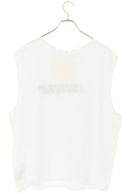 ALEXANDER WANG White Laser Cut Logo Sleeveless Top Size L