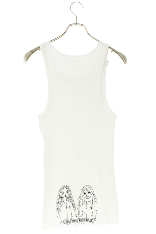 Chrome Hearts RIB TANK Print Top White Size L