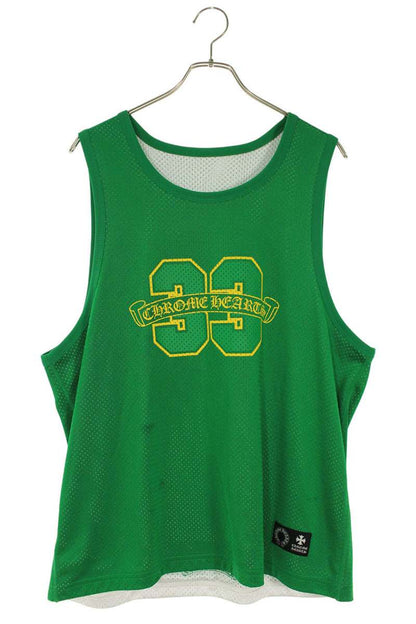 Chrome Hearts MESH WARM UP JERSEY CH Logo Print Tank Top Green Size M