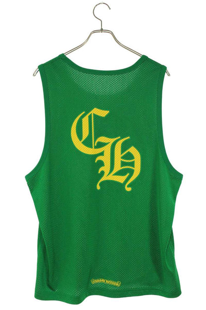 Chrome Hearts MESH WARM UP JERSEY CH Logo Print Tank Top Green Size M