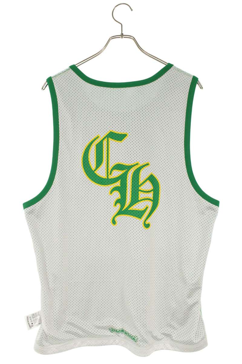 Chrome Hearts MESH WARM UP JERSEY CH Logo Print Tank Top Green Size M