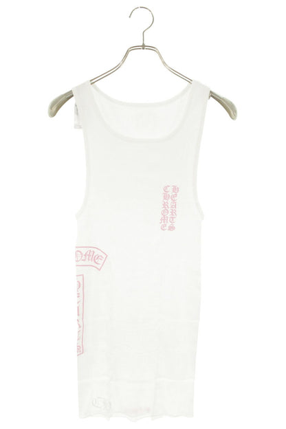 Chrome Hearts RIB TANK Side T-Bar Logo Print White Size M