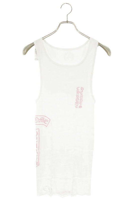 Chrome Hearts RIB TANK Side T-Bar Logo Print White Size M