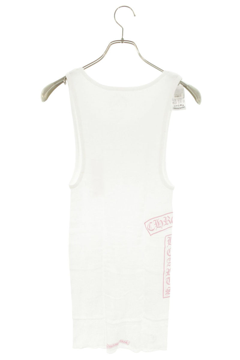 Chrome Hearts RIB TANK Side T-Bar Logo Print White Size M