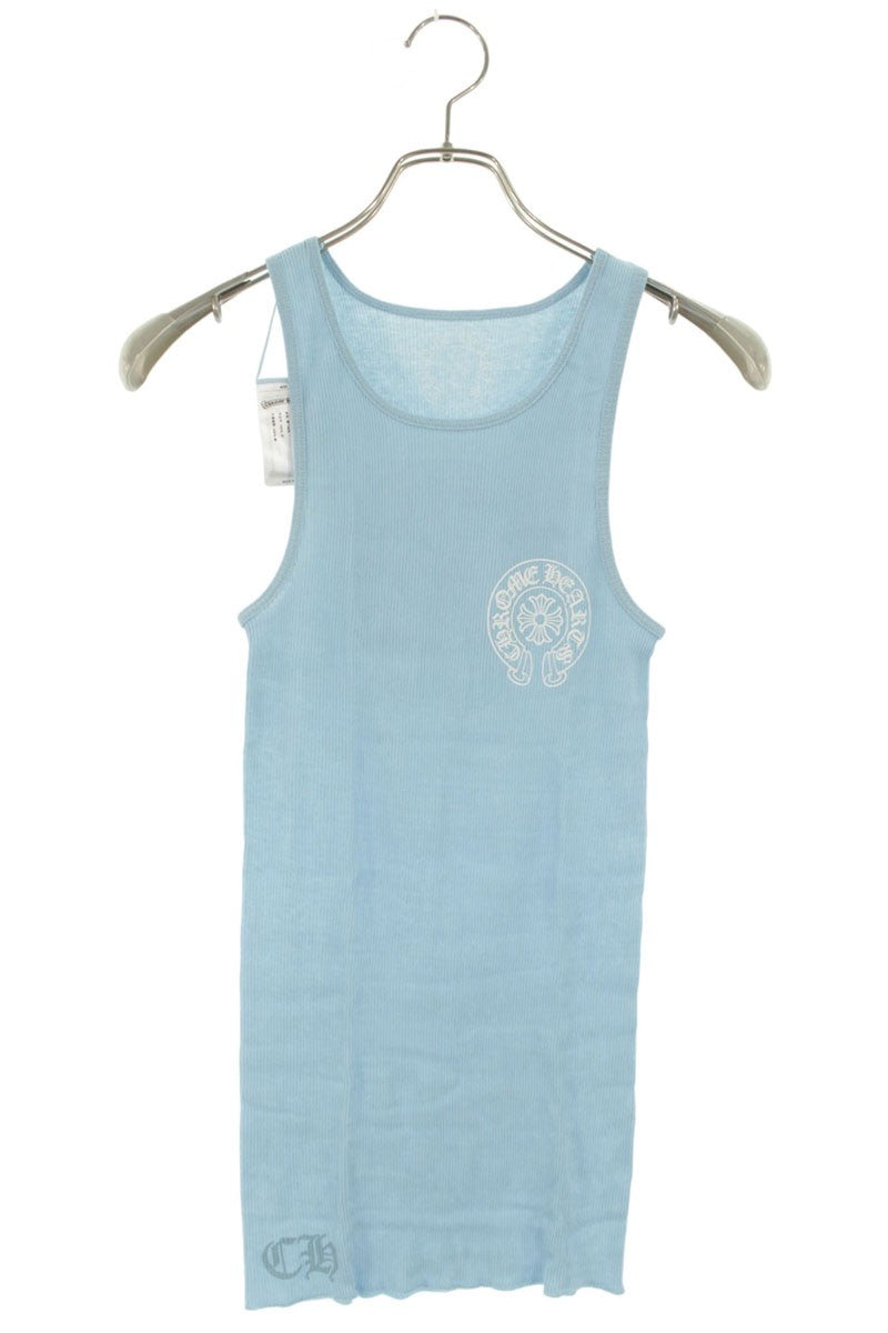 Chrome Hearts RIB TANK Horseshoe Print Light Blue Size S