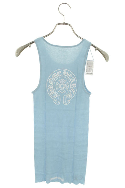 Chrome Hearts RIB TANK Horseshoe Print Light Blue Size S