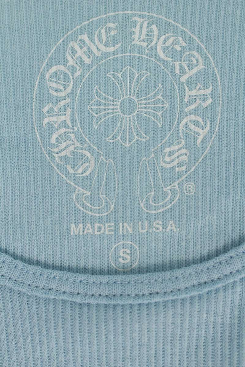 Chrome Hearts RIB TANK Horseshoe Print Light Blue Size S