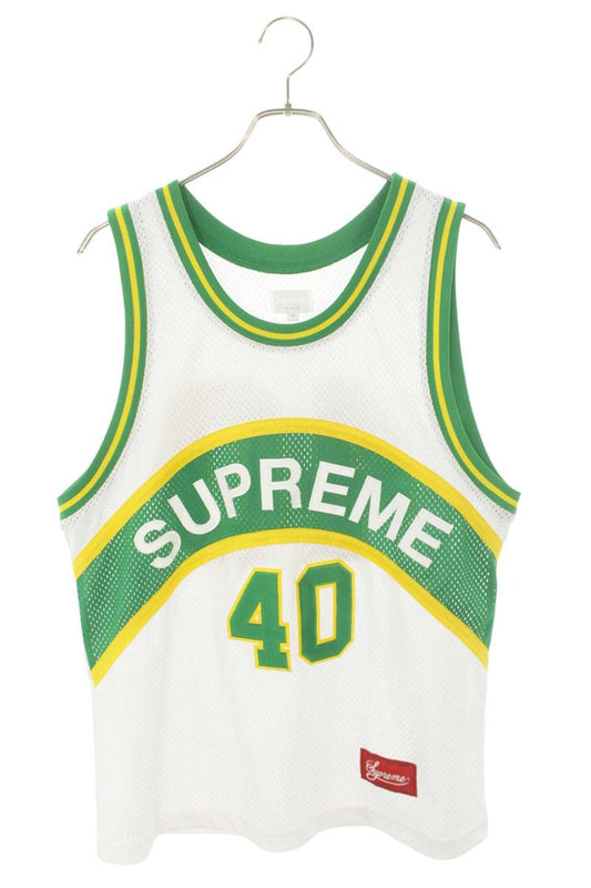 Supreme 17SS Curve Basketball Jersey Numbering Tank Top White x Green Size M