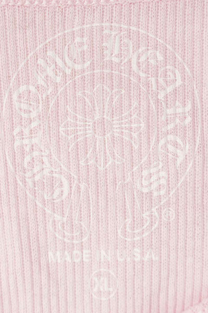Chrome Hearts RIB TANK Neck Logo Print Pink Size XL