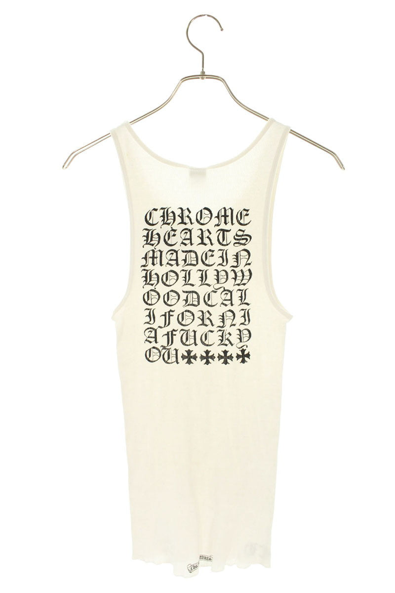Chrome Hearts RIB TANK Back English Print Tank White Size M