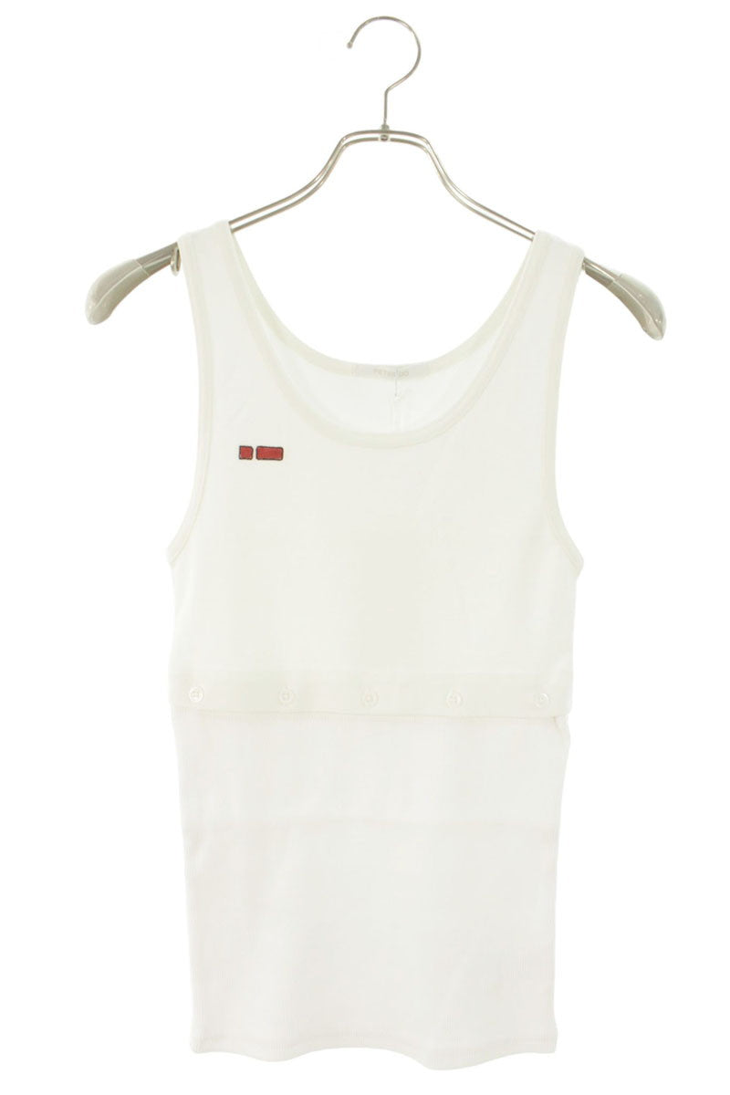PETER DO 2-Way Cotton Tank Top White Size M