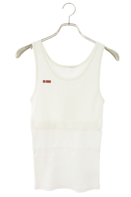 PETER DO 2-Way Cotton Tank Top White Size M