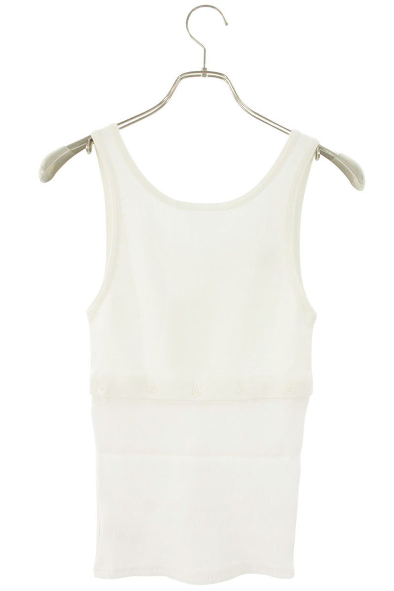 PETER DO 2-Way Cotton Tank Top White Size M