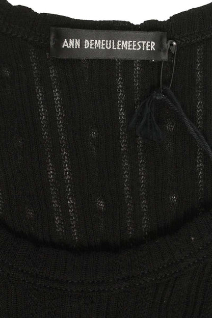 ANN DEMEULEMEESTER 26SS Ribbed Cotton Tank Top Black Size XL