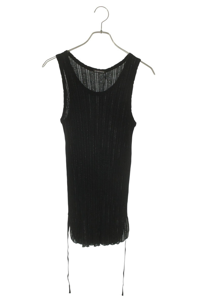 ANN DEMEULEMEESTER 26SS Ribbed Cotton Tank Top Black Size L