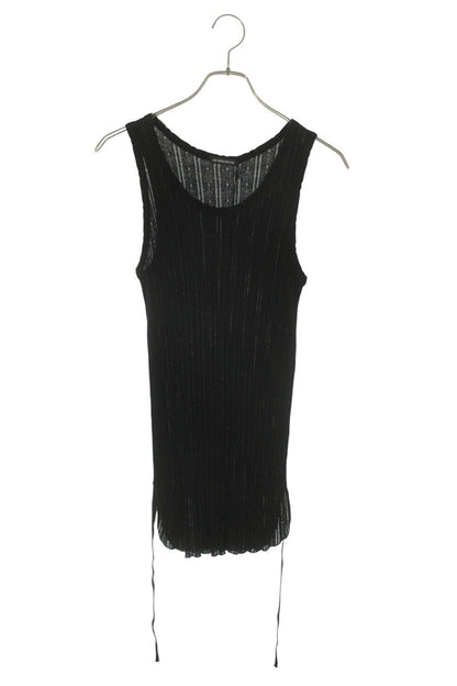 ANN DEMEULEMEESTER 26SS Ribbed Cotton Tank Top Black Size L