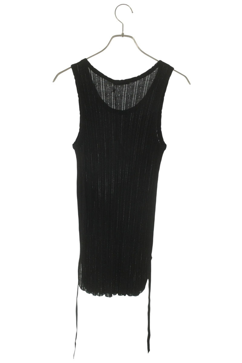 ANN DEMEULEMEESTER 26SS Ribbed Cotton Tank Top Black Size L