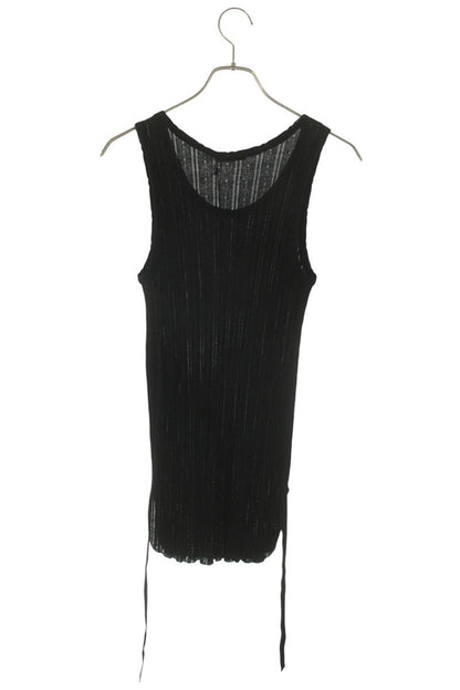 ANN DEMEULEMEESTER 26SS Ribbed Cotton Tank Top Black Size L