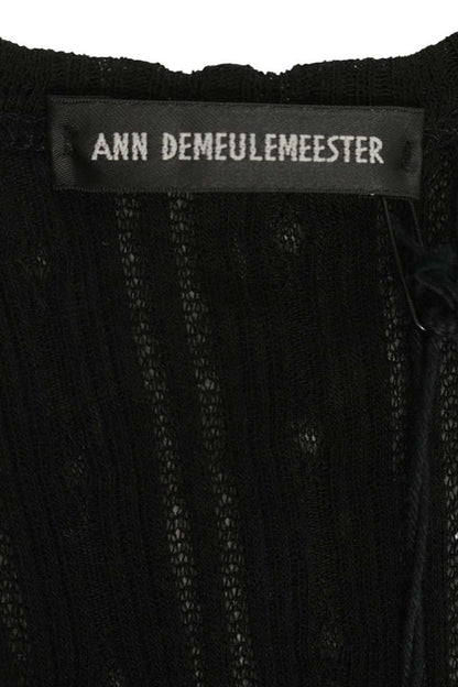 ANN DEMEULEMEESTER 26SS Ribbed Cotton Tank Top Black Size L