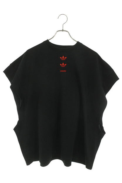 adidas Embroidered Logo Cotton Blend Tank Top Black Size M