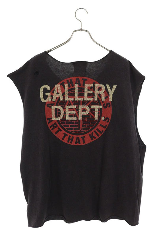 GALLERY DEPT Distressed Print Sleeveless Top Black Size XL