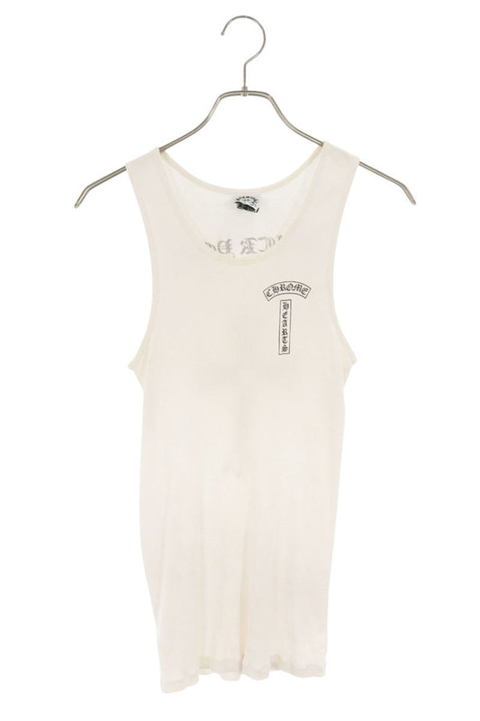 Chrome Hearts RIB TANK Back Print Cotton Top White Size S