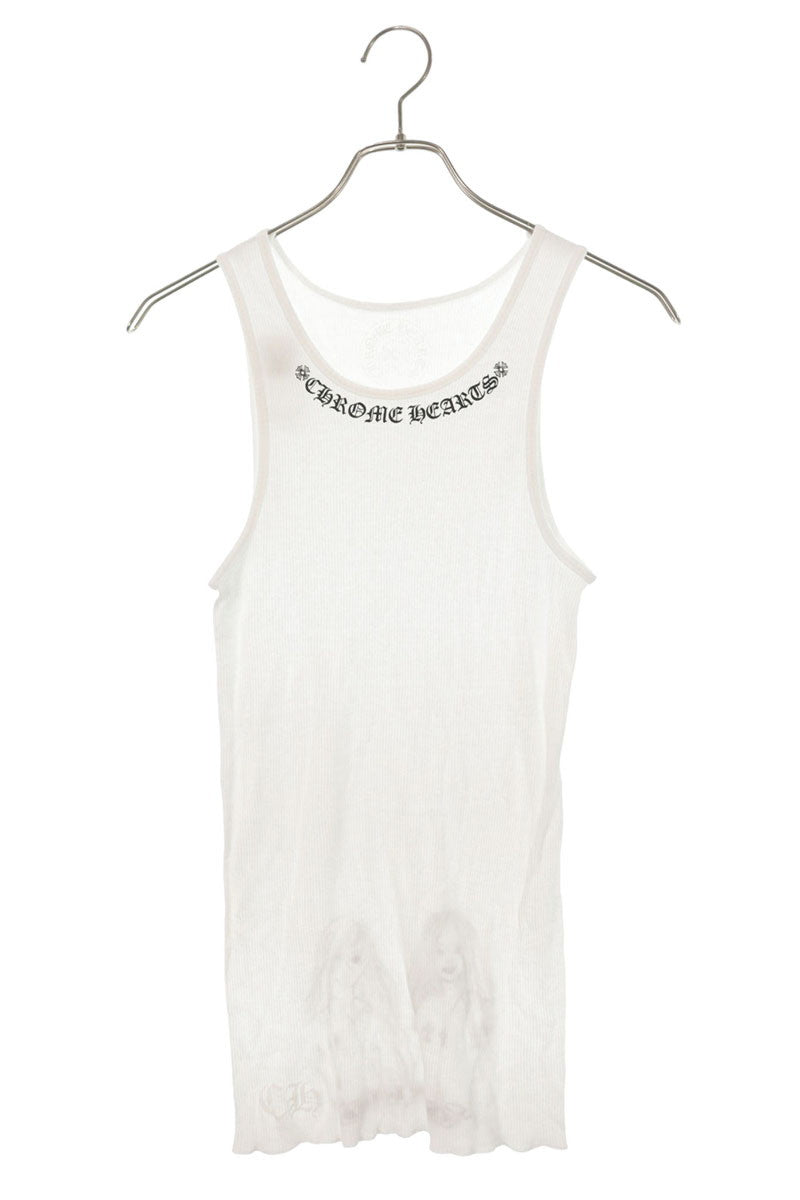 Chrome Hearts Human Print Rib Tank Top White Size S