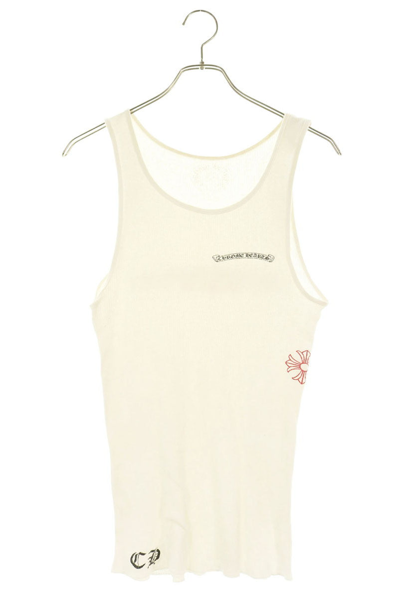 Chrome Hearts RIB TANK Back Scroll Logo Top White Size L