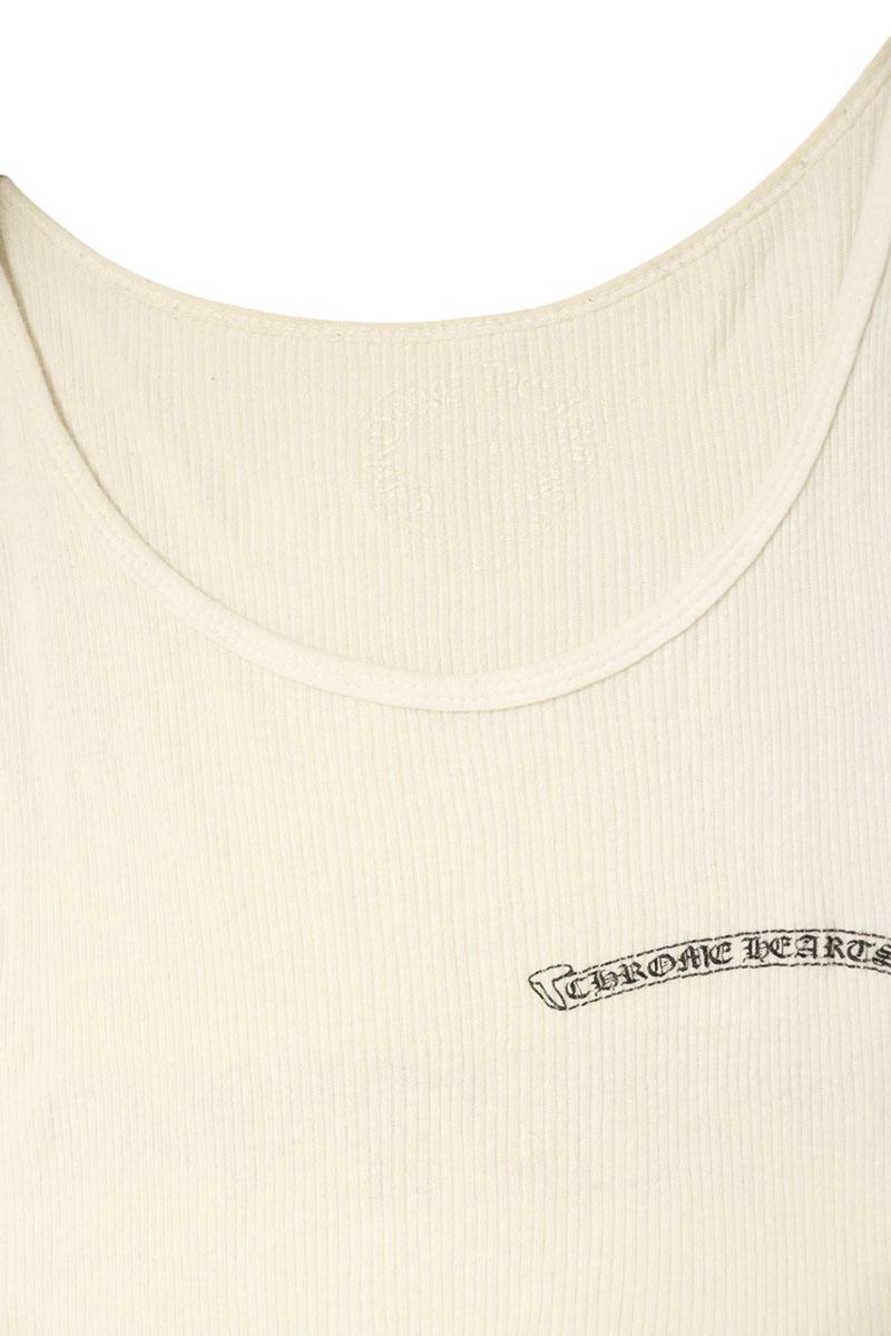 Chrome Hearts RIB TANK Back Scroll Logo Top White Size L