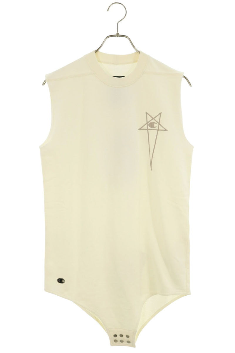 Rick Owens Body Logo Embroidered Cotton Top White Size XS