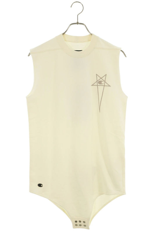 Rick Owens Body Logo Embroidered Cotton Top White Size XS
