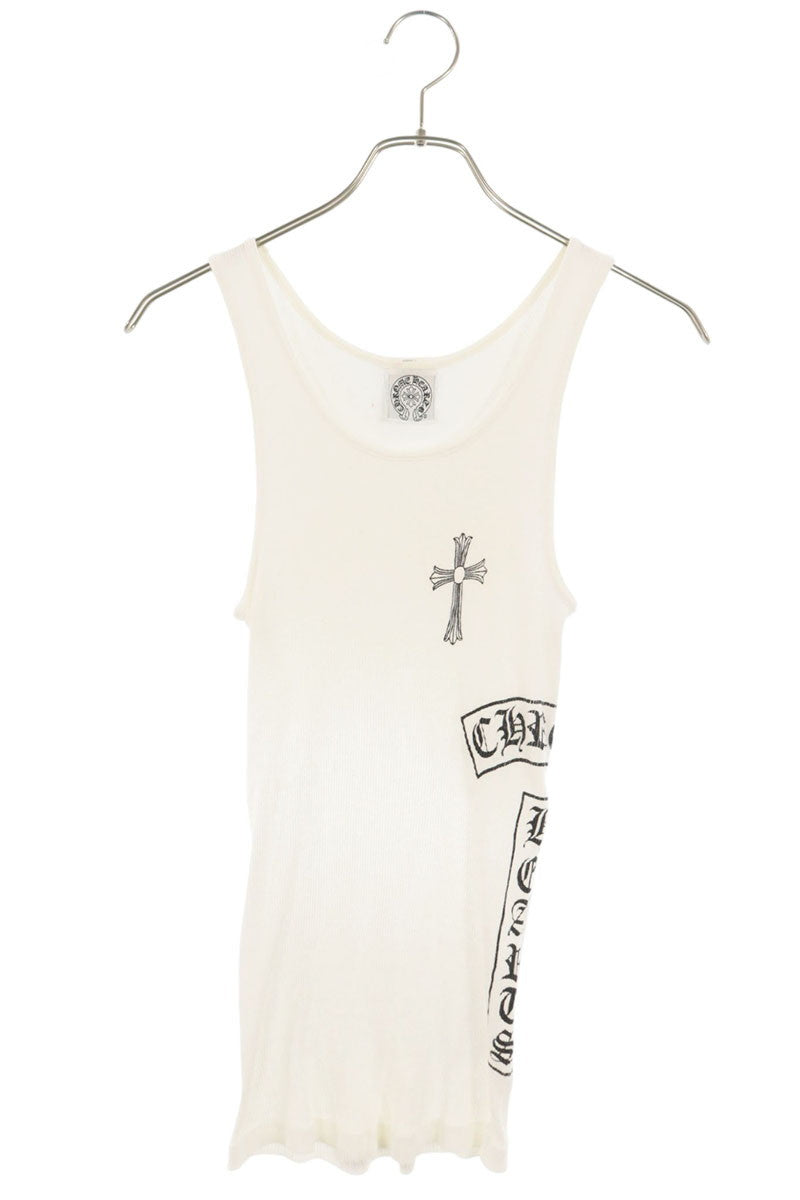 Chrome Hearts RIB TANK OLD T Tank Top White Cotton Size S