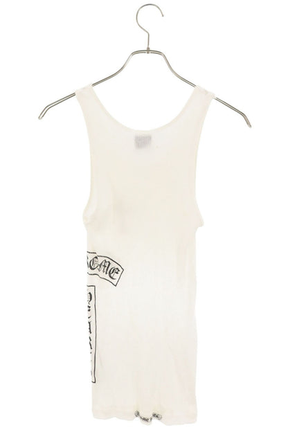 Chrome Hearts RIB TANK OLD T Tank Top White Cotton Size S
