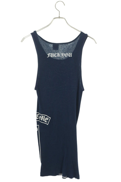Chrome Hearts RIB TANK T T-Bar Print Tank Top Navy Size L