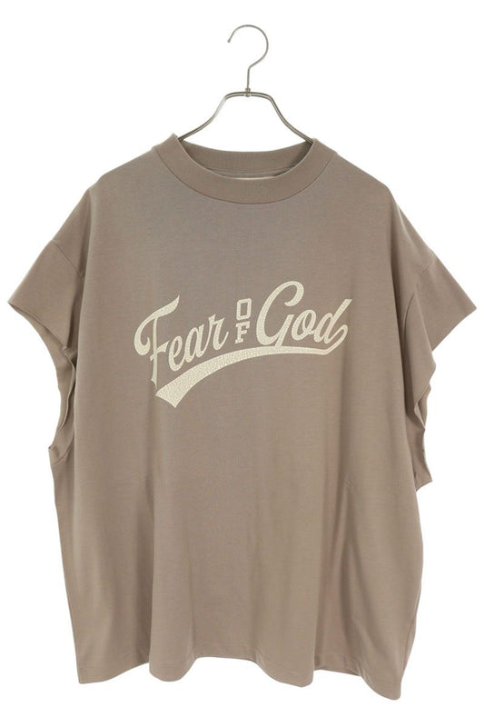FEAR OF GOD Cut Off Logo Print T-Shirt Gray Size S